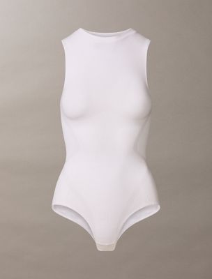 classic white seamless bodysuit - icon shapewear for women calvin klein