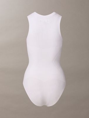 classic white seamless bodysuit - icon shapewear for women calvin klein