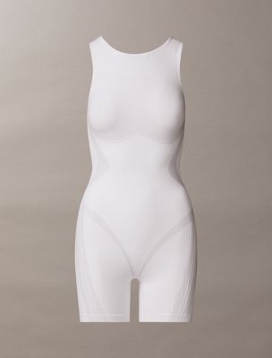 classic white seamless bodysuit - icon shapewear for women calvin klein