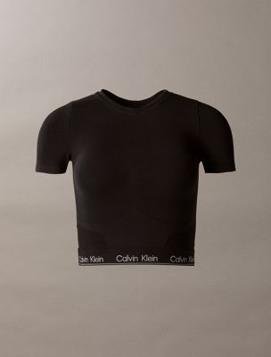 black shapewear short sleeve top - icon for women calvin klein