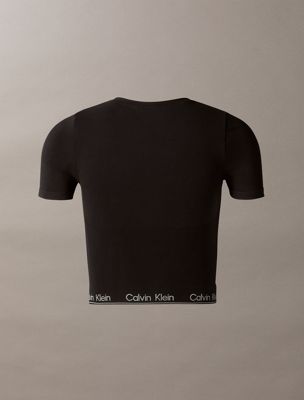 black shapewear short sleeve top - icon for women calvin klein