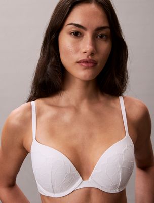 grey push up plunge bra - perfectly fit lace for women calvin klein