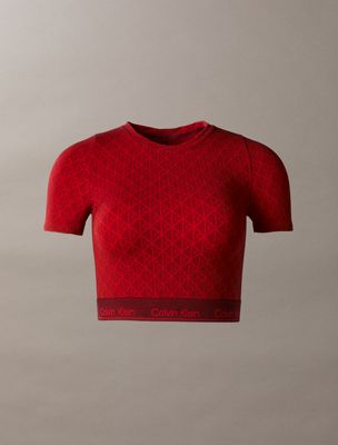 haut à manches courtes - icon shapewear logo 19163 seamless emblem+dark berry pour femmes calvin klein