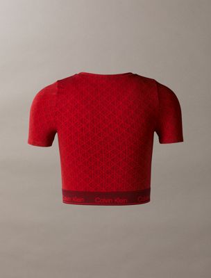 haut à manches courtes - icon shapewear logo 19163 seamless emblem+dark berry pour femmes calvin klein