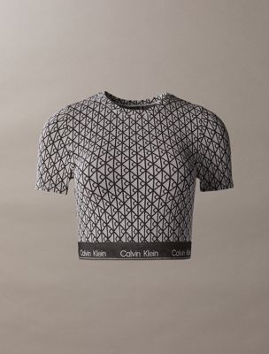 haut à manches courtes - icon shapewear logo seamless emblem pale liquid grey pour femmes calvin klein
