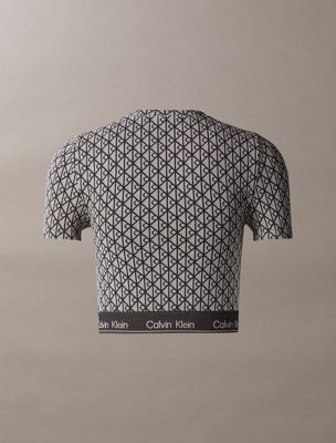 haut à manches courtes - icon shapewear logo seamless emblem pale liquid grey pour femmes calvin klein