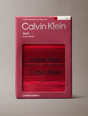 ensemble brassière et string - icon cotton modal adrenaline rush pour femmes calvin klein