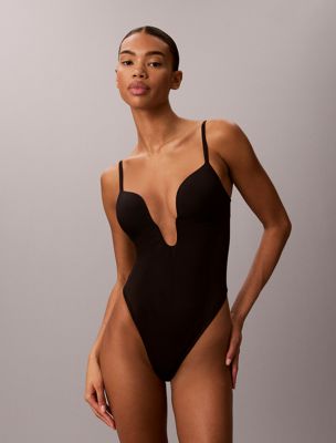 black shapewear plunge bodysuit - perfectly fit for women calvin klein