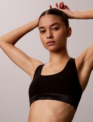 brassière non doublée - icon cotton modal black pour femmes calvin klein