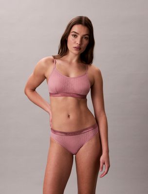 purple bralette - icon logo lace für damen - calvin klein