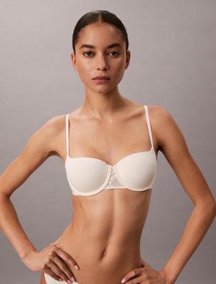beige push up balconette bra - eternal stretch lace for women calvin klein
