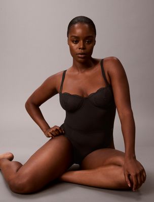 black shapewear bodysuit - perfectly fit lace for women calvin klein