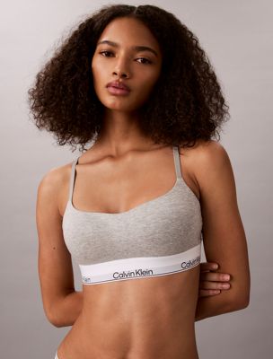 brassière légèrement doublée - icon cotton modal grey pour femmes calvin klein