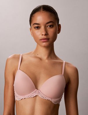 pink op maat gemaakte lift demi-bh - perfect fit lace voor dames - calvin klein
