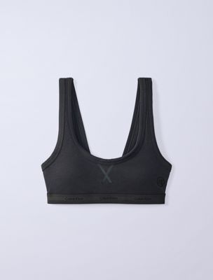 grey jung kook for calvin klein lightly lined bralette - heritage cotton for women calvin klein