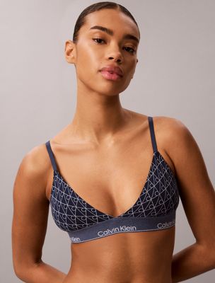 blue limited edition triangle bra - icon cotton modal for women calvin klein