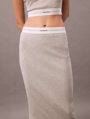 grey heather lounge skirt - cotton stretch rib for women calvin klein