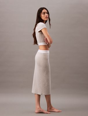 grey heather lounge skirt - cotton stretch rib for women calvin klein