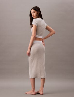 grey heather lounge skirt - cotton stretch rib for women calvin klein