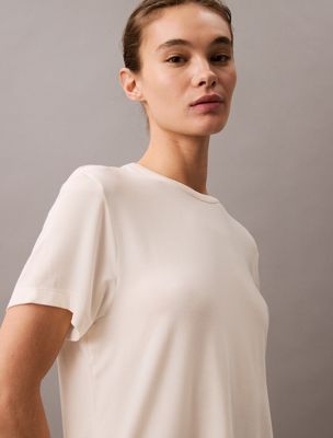 ivory lounge t-shirt - ultra soft modal for women calvin klein