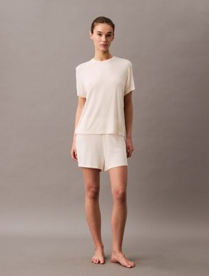 white lounge t-shirt - ultra soft modal for women calvin klein