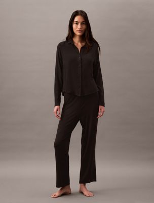 black pyjama top - ultra soft modal for women calvin klein