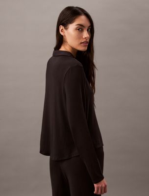 black pyjama top - ultra soft modal for women calvin klein