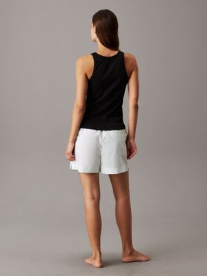 black slim ribbed lounge tank top for women calvin klein