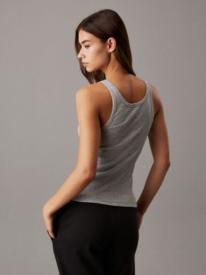 black/white/grey heather 3 pack tank tops - 100% cotton for women calvin klein