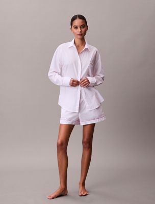  cotton poplin v-day shirt for women calvin klein