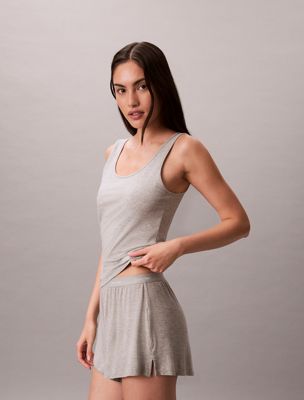grey tank top - cotton stretch lounge for women calvin klein