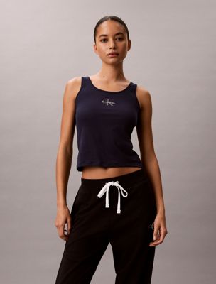 camiseta de tirantes - cotton stretch lounge blue de mujeres calvin klein