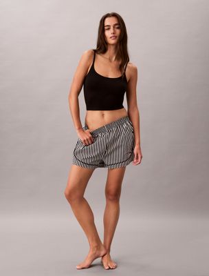 multi pyjamashort - cotton poplin voor dames - calvin klein