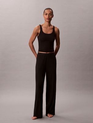 black soft modal pyjama pants for women calvin klein