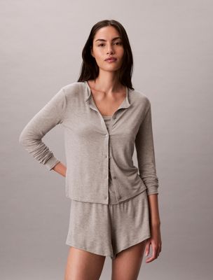 cardigan lounge - ultra soft modal grey da donne calvin klein