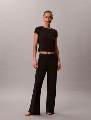 black soft modal pyjama top for women calvin klein