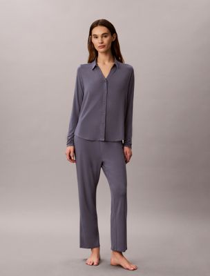 blue shirt and pants set - ultra soft modal for women calvin klein