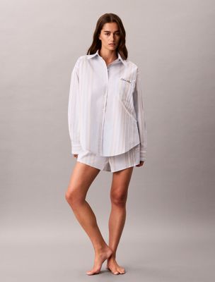 multi pyjama-hemd - cotton poplin für damen - calvin klein