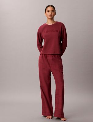 pantaloni pigiama - icon flannel purple da donne calvin klein