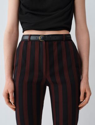 black cienki skórzany pasek dla kobiety - calvin klein