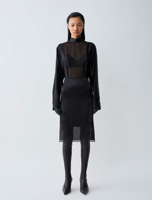 black anika skirt for women calvin klein