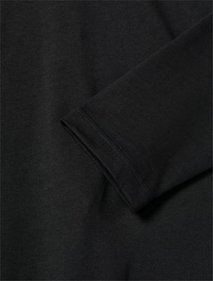 black heavy cotton mockneck tee for men calvin klein