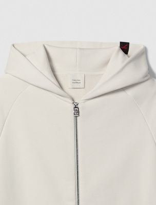 chalk lux terry zip hoodie for men calvin klein