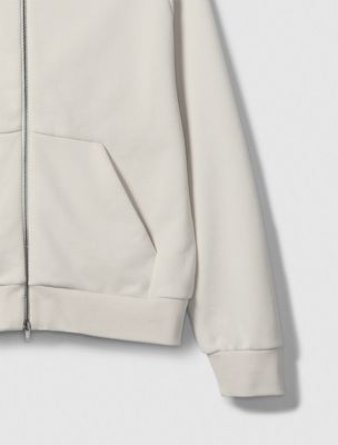 chalk lux terry zip hoodie for men calvin klein