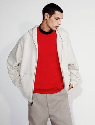 multi lux terry zip hoodie for men calvin klein