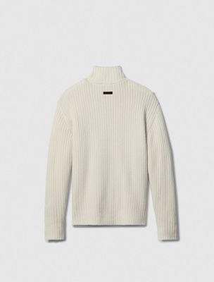 chalk ribbed zip jumper for men calvin klein