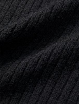 maglione con zip a costine black da uomini calvin klein