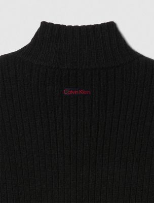 black ribbed zip jumper for men calvin klein