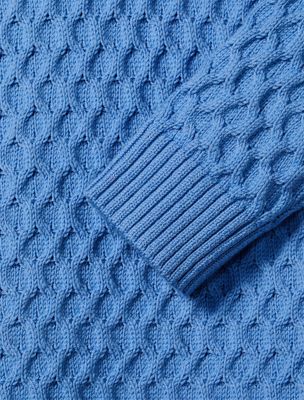 maglione girocollo in lana merino bel air blue da uomini calvin klein