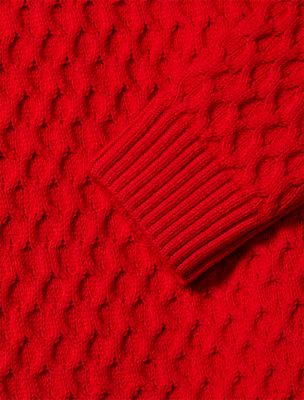 chinese red merino wool crewneck jumper for men calvin klein